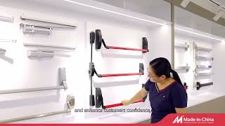 Push Bar Panic Exit Device with Exterior Lever Emergency Lock Stainless Steel Commercial Door [upl. by Maryrose]