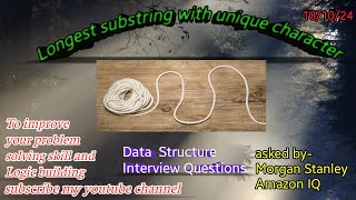 program to find longest substring without repeating characters  Longest substring [upl. by Dyl353]