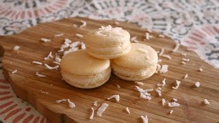 How to Make Coconut French Macarons NO ALMOND FLOUR  sweetco0kiepie [upl. by Anomor]