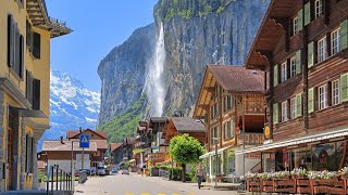 Lauterbrunnen 4K  The Most Beautiful Village in Switzerland  Travel Vlog 4K Video Ultra HD 60fps [upl. by Aihselat18]