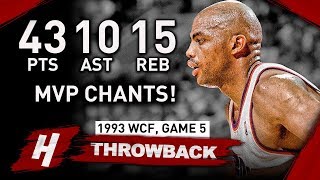 Charles Barkley EPIC TripleDouble Full Game 5 Highlights vs SuperSonics 1993 WCF  MVP CHANTS HD [upl. by Hole]