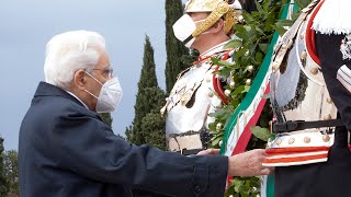 Mattarella depone una corona d’alloro al cimitero degli Eroi di Aquileia e a Redipuglia [upl. by Trovillion]