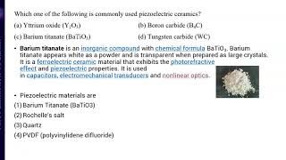 ESE ECE 2020 Q1  Which one of the following is commonly used piezoelectric ceramics [upl. by Aitenev]