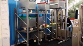 Euro tub  Meat bin stacker  Havantec Food Equipment [upl. by Irret]