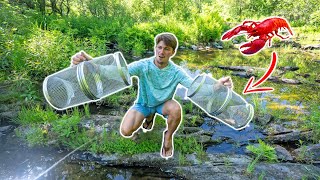 Roadside Craw Fishing Trapping For HUGE Crawfish Boil Catch Clean Cook [upl. by Etnahc]