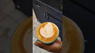 How to make Tulip Art  Leaf design  latteart coffee art coffeee coffeeart love latte hindi [upl. by Uriah]