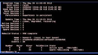 RAID por software no Linux 02  Simular falhas reparar e destruir array [upl. by Ayarahs223]