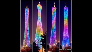 Canton Tower Drone View  Guangzhou China [upl. by Lattie]