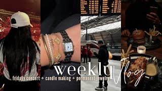 WEEKLY VLOG  FRIDAYY CONCERT  PERMANENT JEWELRY  FIVE STAR FOOD  CANDLE MAKING ·CHANDLER ALEXIS· [upl. by Hazem996]