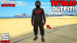 GTA 5 ONLINE EASY BLACK JOGGERS RIPPED SHIRT GLITCH TRYHARD MODDED OUTFIT 167 NO TRANSFER GLITCH [upl. by Dlorad]