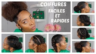 COIFFURES RAPIDES ET FACILES  CHEVEUX CRÉPUS BOUCLÉS FRISÉS [upl. by Slohcin828]