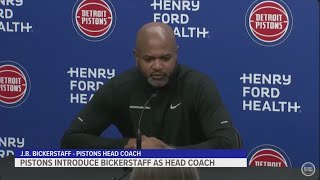 Pistons introduce JB Bickerstaff as head coach [upl. by Gilburt]