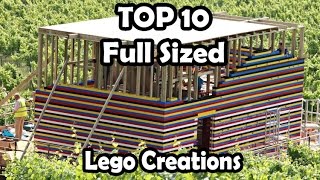 Top 10 amazing life size lego creations life size lego house and working lego car  MORE [upl. by Indyc]