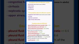 Pleural effusion causes transudate vs exudate [upl. by Diao]