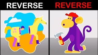 Something Went Wrong Island  Reverse Offline Horse vs Reverse HighlyTrained Monkey ANIMATED [upl. by Nyltac]