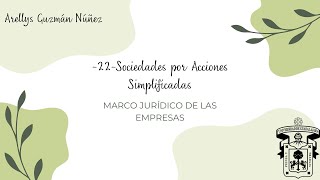 22 Sociedades por Acciones Simplificada [upl. by Carlos]