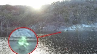 Ghostly glowing green figure walking on water in Marble Falls Texas [upl. by Chuu]