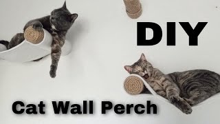 DIY Cat Wall PerchHammockShelf  Easy Step by Step Tutorial [upl. by Ahsikym936]