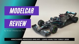 REVIEW Minichamps 118 Diecast Mercedes AMG W11 F1 modelcar Lewis Hamilton Turkish GP winner 2020 [upl. by Yuu64]