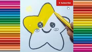 Cute Little Star Coloring for Kids and Toddlers  Best Videos for Kids  Colors Studio [upl. by Glarum]