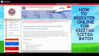 How to Register for ICITSS amp AICITSS Batches Online ICAI [upl. by Hertzfeld]