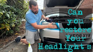 BMW e91 e92 headlight restoration can you buff out the yellow crazing or do you need new lenses [upl. by Yehus]