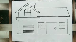 simple beautiful house easy drawing [upl. by Tomlin]