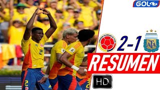 Colombia vs Argentina 21 Resumen y Goles  GOL CARACOL [upl. by Garland]