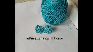 Button earrings with tatting VL 24 [upl. by Finley466]