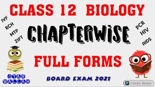 Class 12 bio full forms [upl. by Vitek]