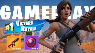 Lara croft Gameplay Fortnite solo VS Squad [upl. by Vogele377]