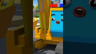 Excavator🚜 Becomes a Police Officer🚔 Car Cartoon 😍 carcartoon cars cartoon shortsvideo [upl. by Anailuy873]