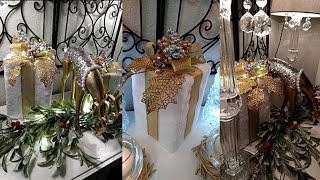 Dollar Tree DIY Christmas Decor 2021 DIY Lighted Gift Boxes How to Create Glamorous Boxes [upl. by Novah]