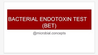 Bacterial endotoxin test Limulus amebocyte lysate test BETLAL [upl. by Eerac]