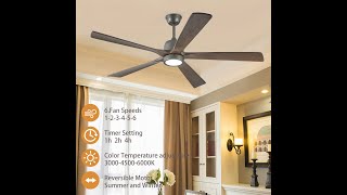 LED Ceiling Fan With Lighting Tricolor Dimming livingroomlighting bedroomlighting lightfixture [upl. by Eckblad630]