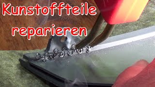 Kunststoff reparieren  schweißen  Ape P501 Kotflügel reparieren [upl. by Bayly948]