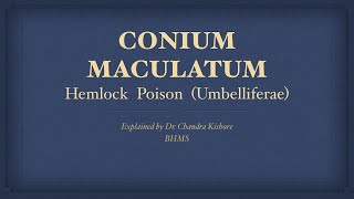 Conium Maculatum  Allen’s Keynotes  Well Explained [upl. by Apeed]