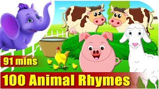 Top 100 Animal Rhymes in English [upl. by Benedick]