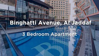 Modern 3Bedroom Apartment at Binghatti Avenue Al Jaddaf [upl. by Namzzaj]