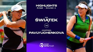 Iga Swiatek vs Anastasia Pavlyuchenkova  2023 Rome Round 2  WTA Match Highlights [upl. by Federico]