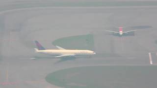 Delta Flight DL38 from Hong Kong to Seattle take off with ATC [upl. by Nefen]