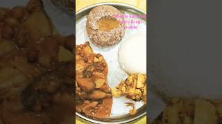 Kadale kalu huli saaruamp ragi muddefood lunch shortsfeed [upl. by Enaek]