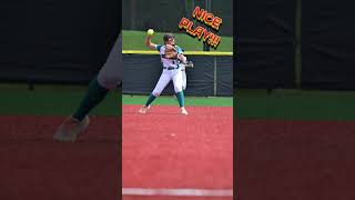 Smooth Moves Shortstop Shines with Sleek Double Play  Softball Highlights [upl. by Hamid]