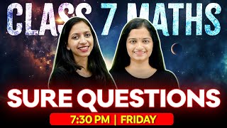 Class 7 Maths Public Exam  Sure Questions  Exam Winner Class 7 [upl. by Ydnes]