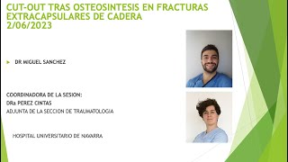 CUTOUT TRAS OSTEOSINTESIS EN FRACTURAS EXTRACAPSULARES DE CADERA [upl. by Adiasteb]