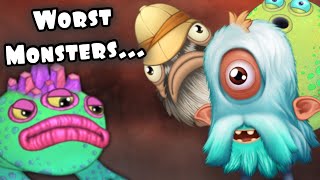 Top 10 Worst Monsters in My Singing Monsters  My Singing Monsters Top 10 [upl. by Sibylla]