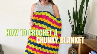 How to Crochet QUICK AND EASY BLANKET Beginner friendly [upl. by Lielos]