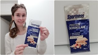 Sportness Protein Schokolade HazelnutWhiteChocolateCrisp [upl. by Sanjiv]