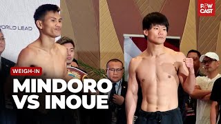 Weljon Mindoro vs Takeshi Inoue Official Weighin  Quadro Alas Undercard [upl. by Nimoynib]