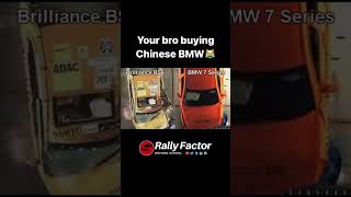 Chinese Bmw Brilliance VS Real BMW rallyfactor automobile car test crash crashtest bmw [upl. by Jewett]